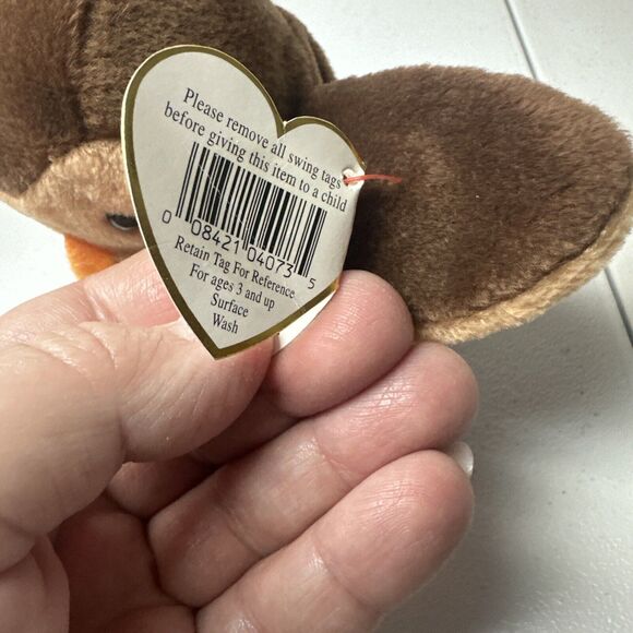 Ty Beanie Babies Hoot Owl Plush Stuffed Animal Vintage P3 Brown - Picture 5 of 7